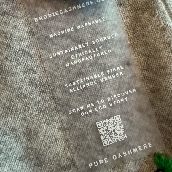 Brodie cashmere cherry sweater size small gray NWT - Picture 8 of 11